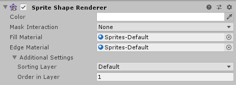 Настройки свойств Sprite Shape Renderer