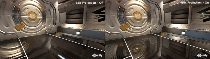 Проблема параллакса устранена с помощью опции Box Projection.