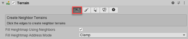 Инструмент Create Neighbor Terrains в Terrain Inspector