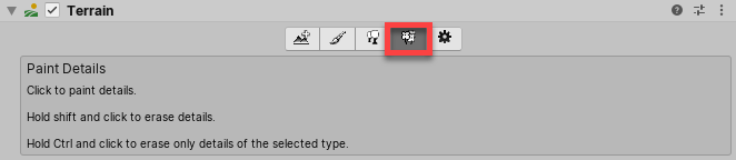 Детали рисования в Terrain Inspector